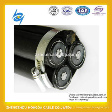 fio de alumínio do núcleo contínuo / cabo 2 * 120mm2 15kv OverheadCable com XLPE / PVC cabo isolado aéreo do blunde cabo de serviço frente e verso